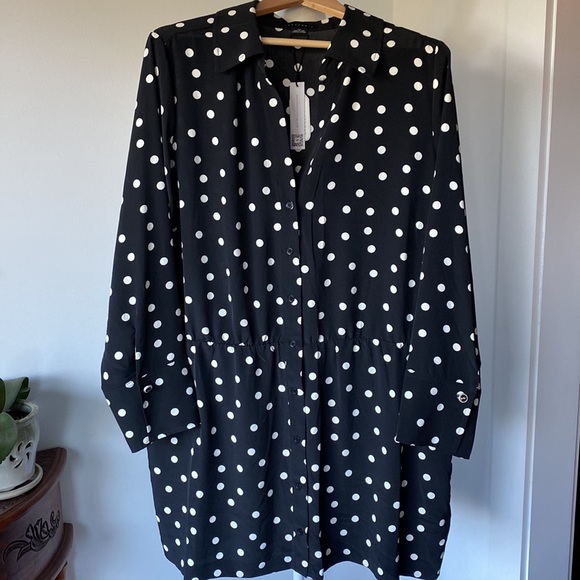 Sanctuary Dresses & Skirts - NWT Sanctuary Modern Shirt Dress Polka Dot 2X